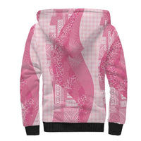 Polynesian Tribal Pattern Patchwork Picturesque Sherpa Hoodie Rose Pink LT7 - Polynesian Pride