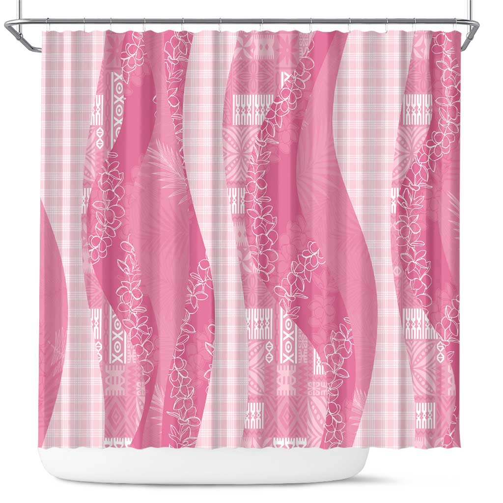 Polynesian Tribal Pattern Patchwork Picturesque Shower Curtain Rose Pink LT7 Rose Pink - Polynesian Pride