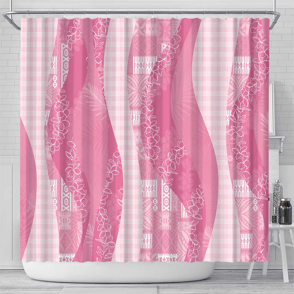 Polynesian Tribal Pattern Patchwork Picturesque Shower Curtain Rose Pink LT7 - Polynesian Pride
