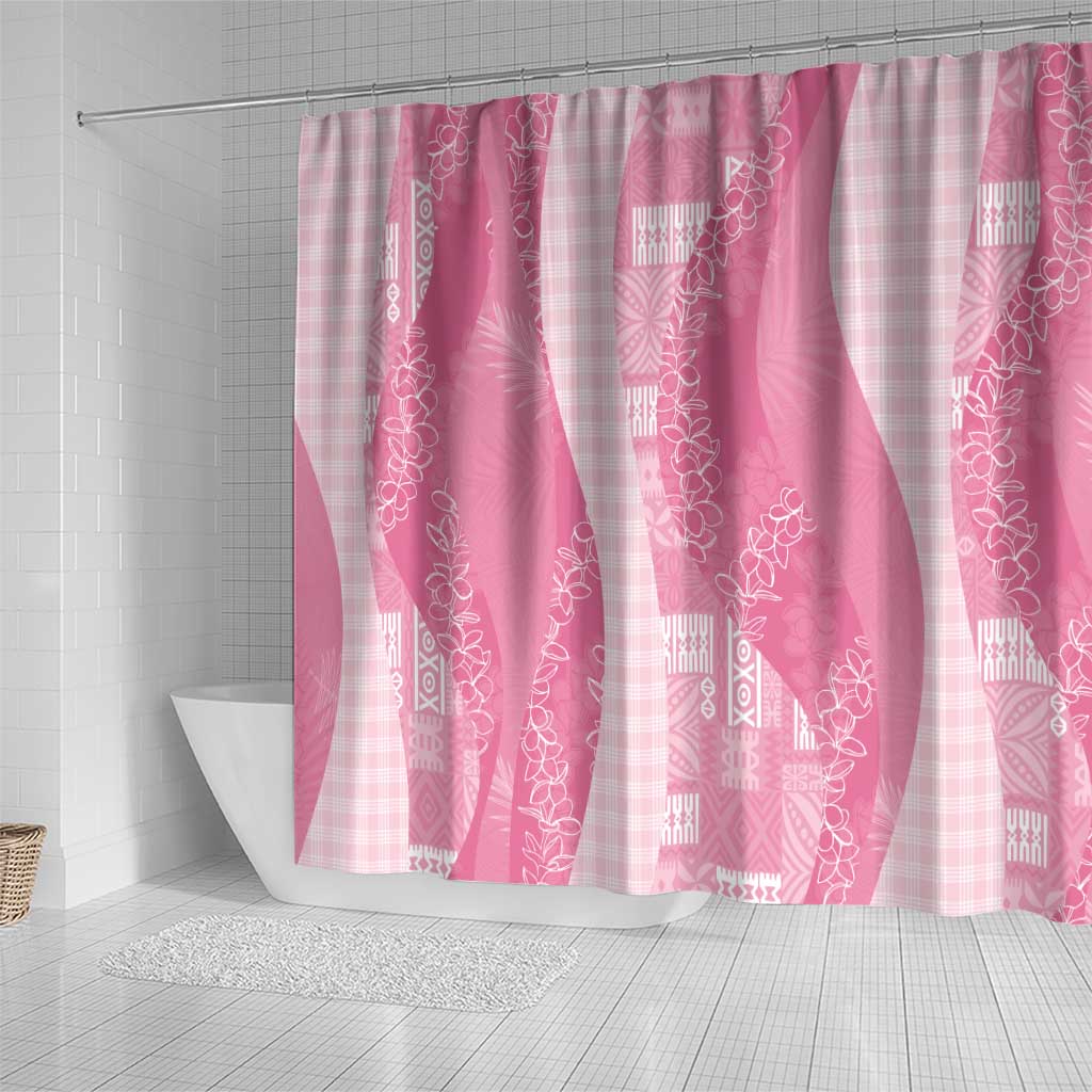 Polynesian Tribal Pattern Patchwork Picturesque Shower Curtain Rose Pink LT7 - Polynesian Pride