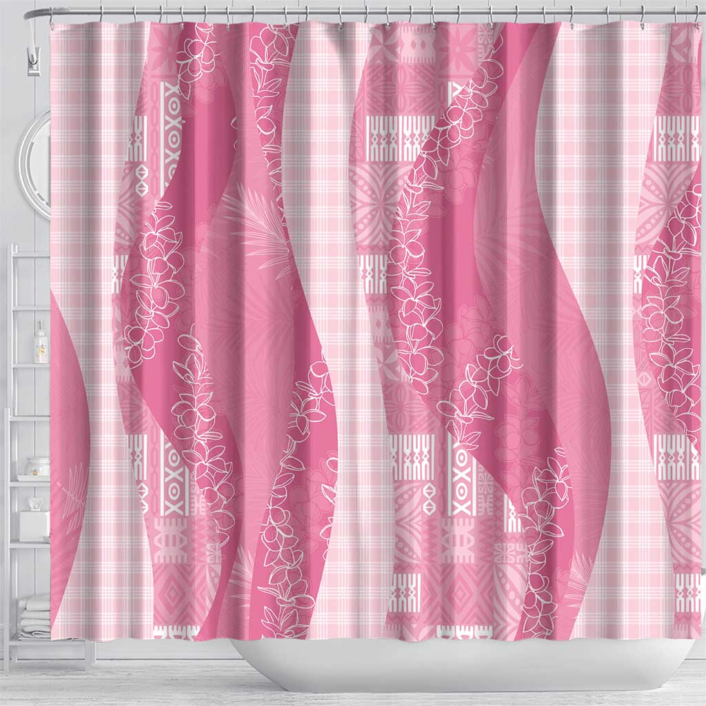 Polynesian Tribal Pattern Patchwork Picturesque Shower Curtain Rose Pink LT7 - Polynesian Pride
