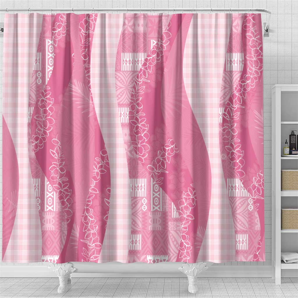 Polynesian Tribal Pattern Patchwork Picturesque Shower Curtain Rose Pink LT7 - Polynesian Pride