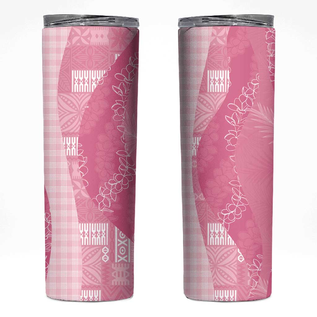 Polynesian Tribal Pattern Patchwork Picturesque Skinny Tumbler Rose Pink LT7 Rose Pink - Polynesian Pride