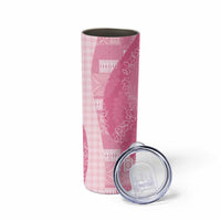Polynesian Tribal Pattern Patchwork Picturesque Skinny Tumbler Rose Pink LT7 - Polynesian Pride