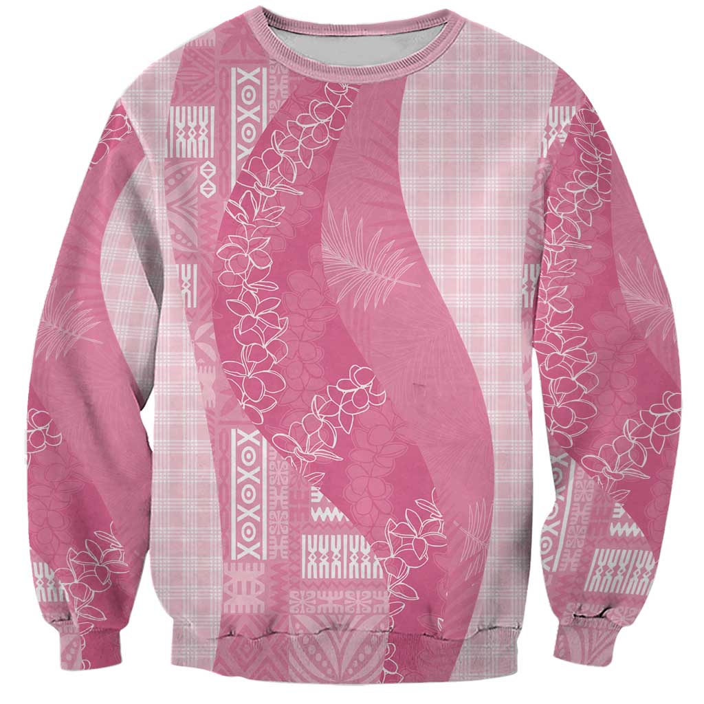 Polynesian Tribal Pattern Patchwork Picturesque Sweatshirt Rose Pink LT7 Unisex Rose Pink - Polynesian Pride