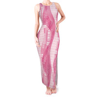 Polynesian Tribal Pattern Patchwork Picturesque Tank Maxi Dress Rose Pink LT7 Women Rose Pink - Polynesian Pride