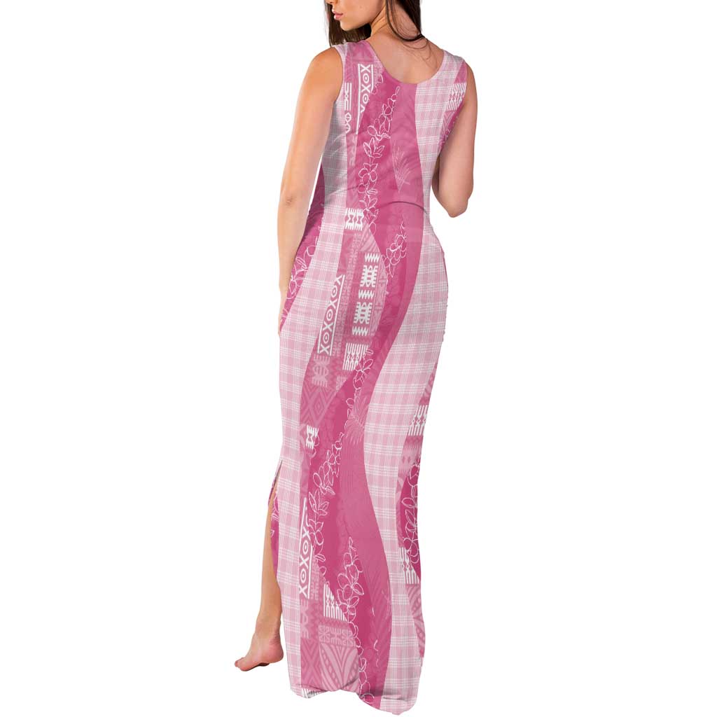 Polynesian Tribal Pattern Patchwork Picturesque Tank Maxi Dress Rose Pink LT7 - Polynesian Pride