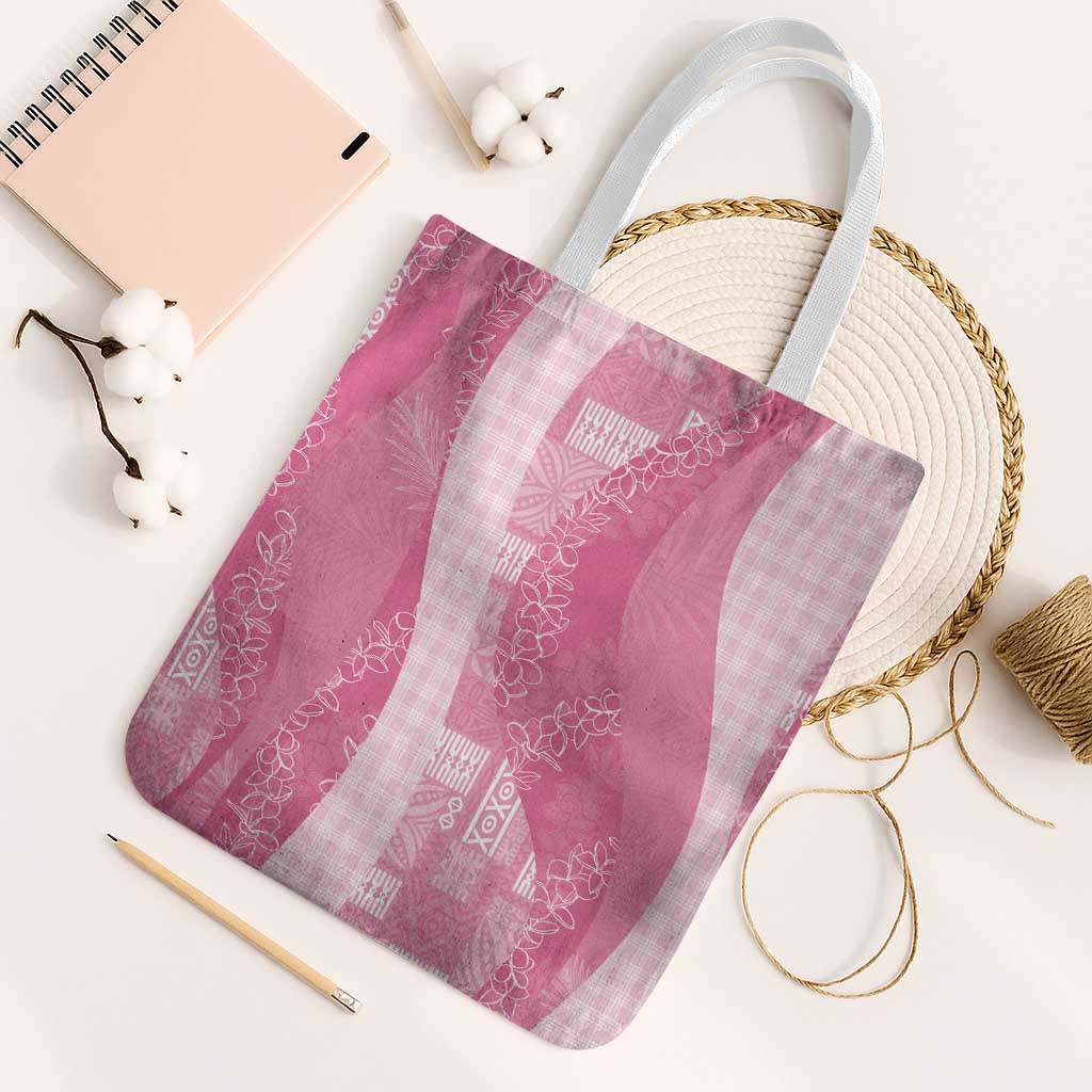Polynesian Tribal Pattern Patchwork Picturesque Tote Bag Rose Pink LT7 White Strap One Size Rose Pink - Polynesian Pride