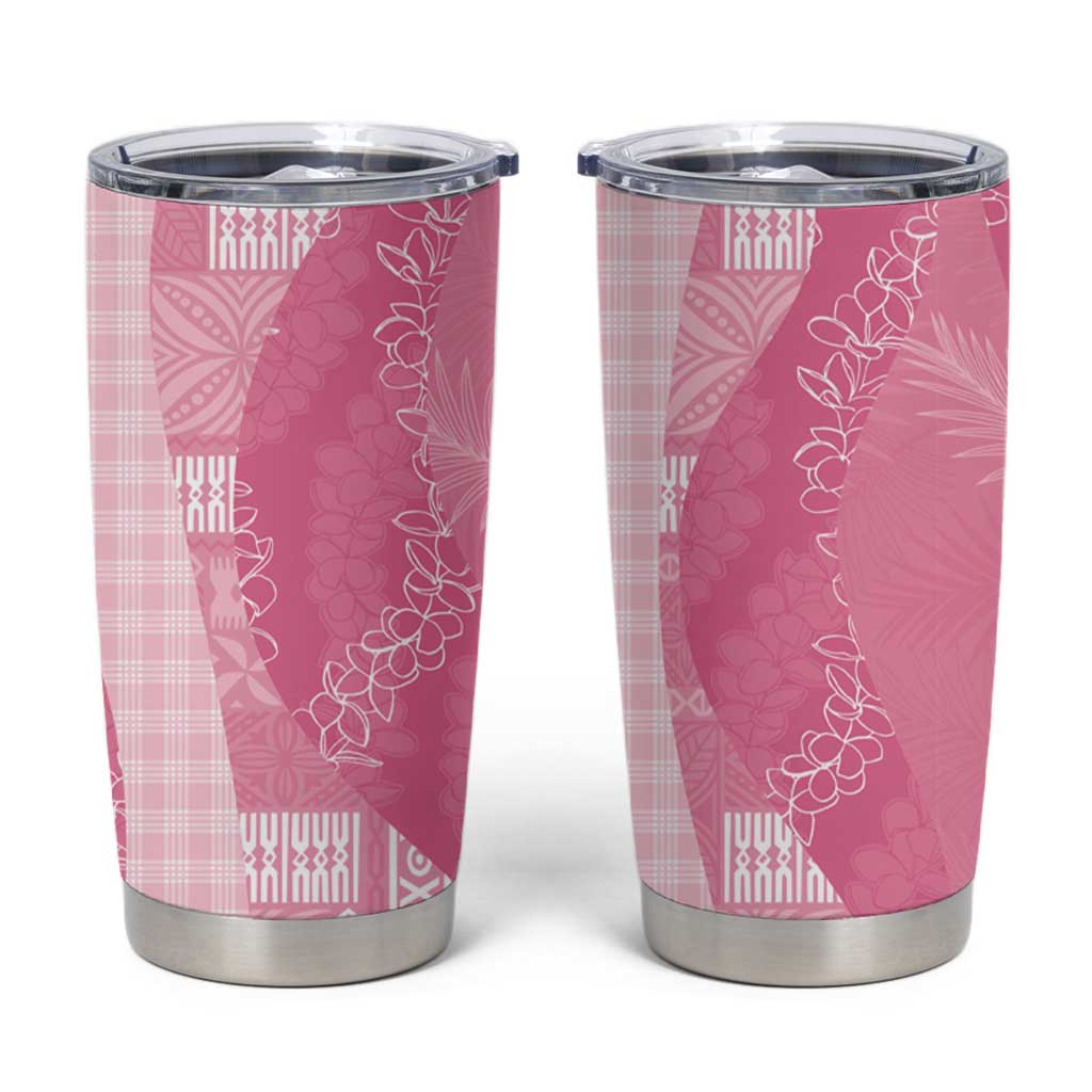 Polynesian Tribal Pattern Patchwork Picturesque Tumbler Cup Rose Pink LT7 Rose Pink - Polynesian Pride