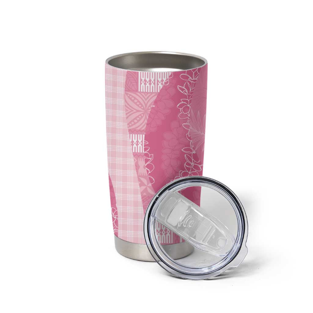 Polynesian Tribal Pattern Patchwork Picturesque Tumbler Cup Rose Pink LT7 - Polynesian Pride