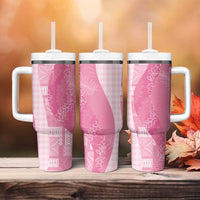 Polynesian Tribal Pattern Patchwork Picturesque Tumbler With Handle Rose Pink LT7 - Polynesian Pride