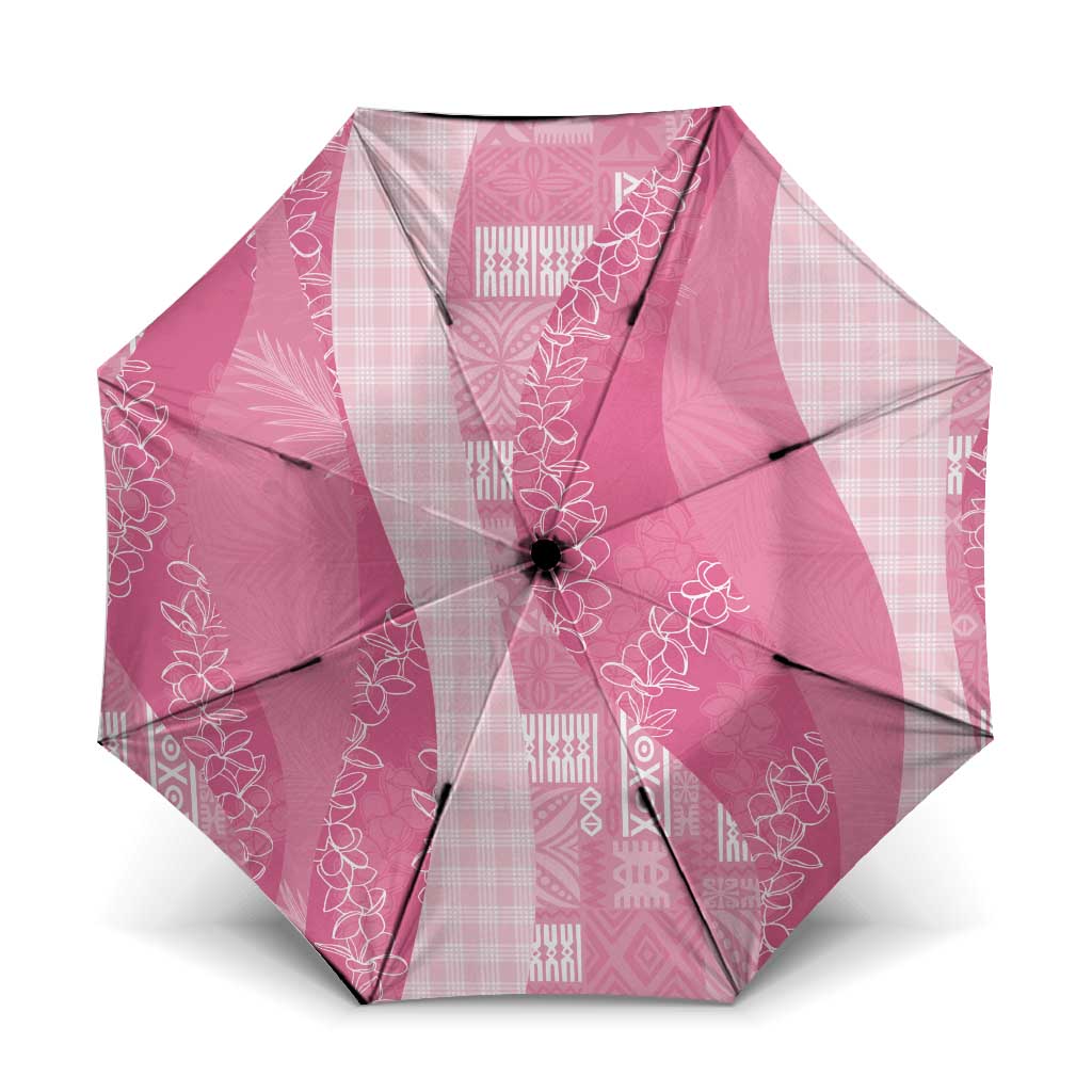 Polynesian Tribal Pattern Patchwork Picturesque Umbrella Rose Pink LT7 One Size Folded 11.42 inch Opened Diameter 37.4 inch Rose Pink - Polynesian Pride