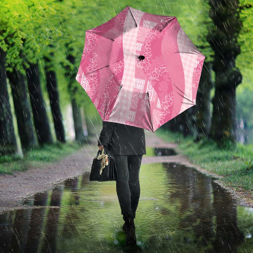 Polynesian Tribal Pattern Patchwork Picturesque Umbrella Rose Pink LT7 - Polynesian Pride