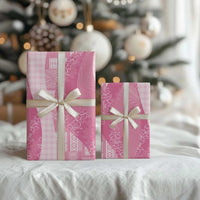 Polynesian Tribal Pattern Patchwork Picturesque Wrapping Paper Rose Pink LT7 - Polynesian Pride