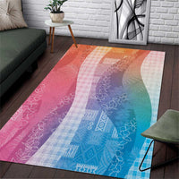 Polynesian Tribal Pattern Patchwork Picturesque Area Rug Holographic LT7 Holographic - Polynesian Pride