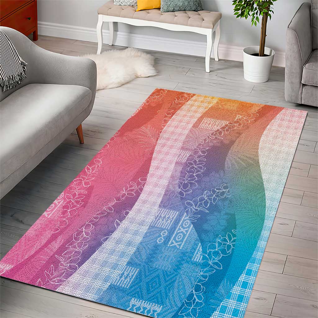 Polynesian Tribal Pattern Patchwork Picturesque Area Rug Holographic LT7 - Polynesian Pride