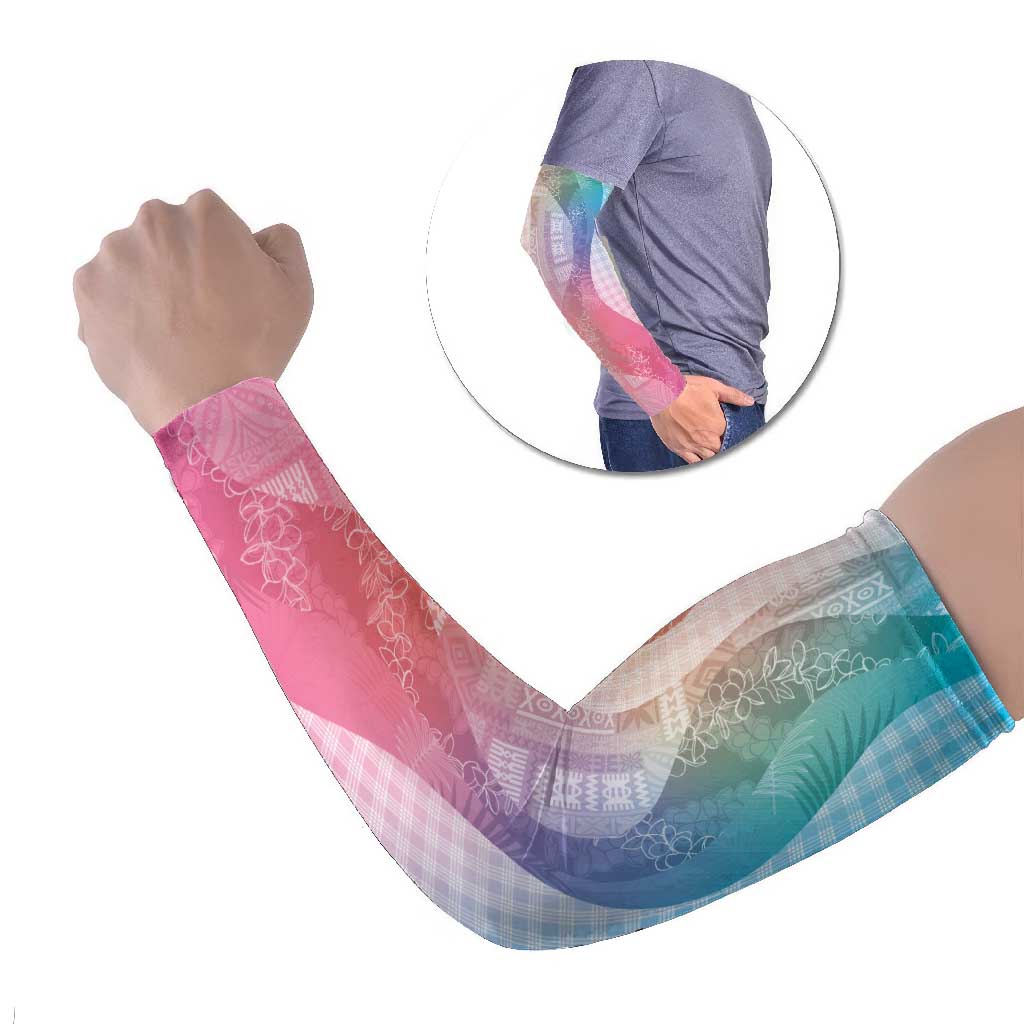Polynesian Tribal Pattern Patchwork Picturesque Arm Sleeves Holographic LT7 Set of 2 Holographic - Polynesian Pride