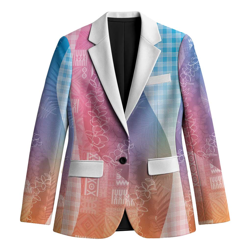 Polynesian Tribal Pattern Patchwork Picturesque Blazer Holographic LT7 Unisex Holographic - Polynesian Pride