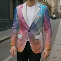 Polynesian Tribal Pattern Patchwork Picturesque Blazer Holographic