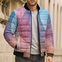 Polynesian Tribal Pattern Patchwork Picturesque Bomber Puffer Jacket Holographic LT7 - Polynesian Pride