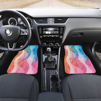 Polynesian Tribal Pattern Patchwork Picturesque Car Mats Holographic LT7 Set 2pcs - Front Holographic - Polynesian Pride