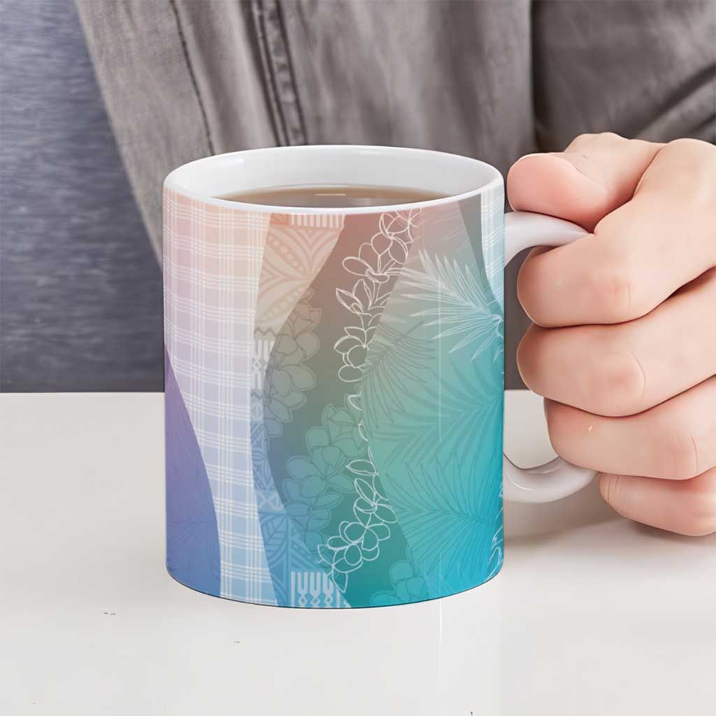 Polynesian Tribal Pattern Patchwork Picturesque Ceramic Mug Holographic LT7 - Polynesian Pride