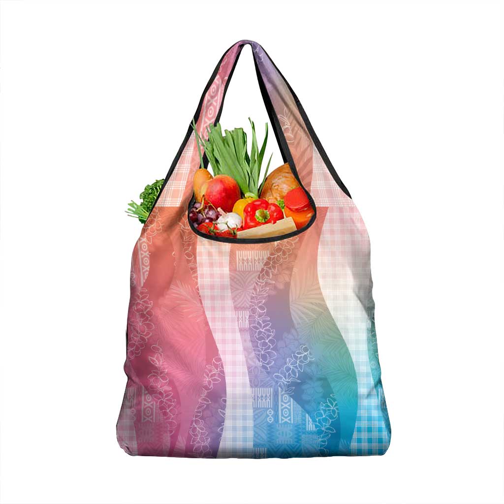 Polynesian Tribal Pattern Patchwork Picturesque Grocery Bag Holographic LT7 1-pack One Size Holographic - Polynesian Pride