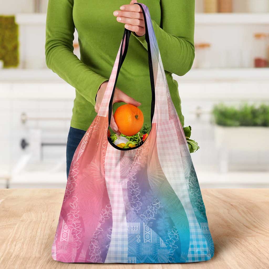 Polynesian Tribal Pattern Patchwork Picturesque Grocery Bag Holographic LT7 - Polynesian Pride
