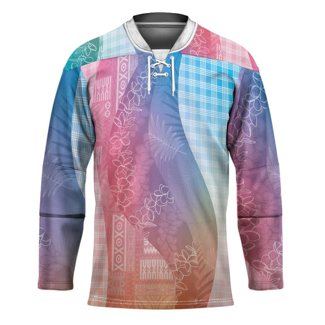 Polynesian Tribal Pattern Patchwork Picturesque Hockey Jersey Holographic LT7 Unisex Holographic - Polynesian Pride
