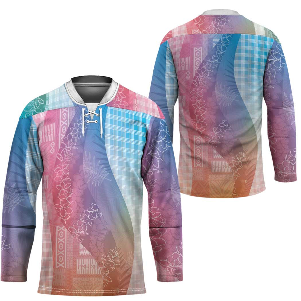 Polynesian Tribal Pattern Patchwork Picturesque Hockey Jersey Holographic LT7 - Polynesian Pride