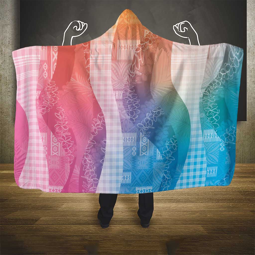 Polynesian Tribal Pattern Patchwork Picturesque Hooded Blanket Holographic LT7 - Polynesian Pride