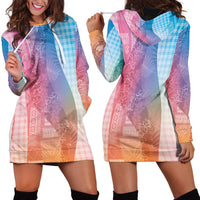 Polynesian Tribal Pattern Patchwork Picturesque Hoodie Dress Holographic LT7 - Polynesian Pride