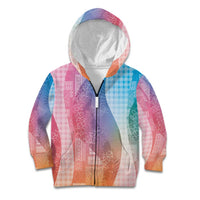 Polynesian Tribal Pattern Patchwork Picturesque Kid Hoodie Holographic LT7 Zip Hoodie Holographic - Polynesian Pride