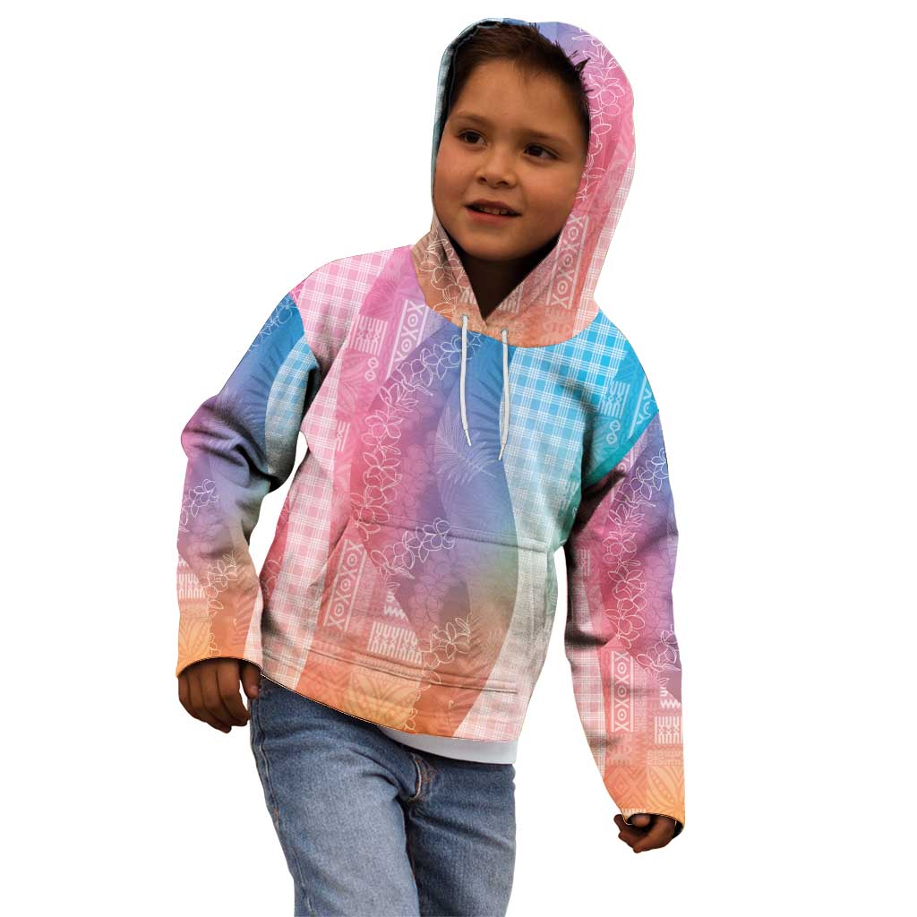 Polynesian Tribal Pattern Patchwork Picturesque Kid Hoodie Holographic LT7 - Polynesian Pride