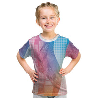Polynesian Tribal Pattern Patchwork Picturesque Kid T Shirt Holographic LT7 Holographic - Polynesian Pride