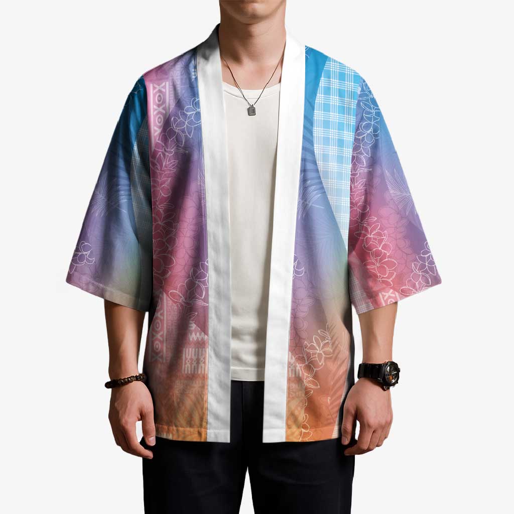 Polynesian Tribal Pattern Patchwork Picturesque Kimono Holographic