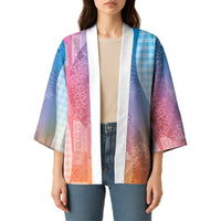 Polynesian Tribal Pattern Patchwork Picturesque Kimono Holographic