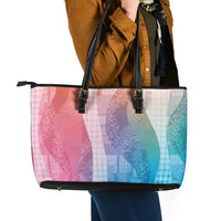 Polynesian Tribal Pattern Patchwork Picturesque Leather Tote Bag Holographic LT7 - Polynesian Pride