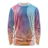 Polynesian Tribal Pattern Patchwork Picturesque Long Sleeve Shirt Holographic LT7 Unisex Holographic - Polynesian Pride