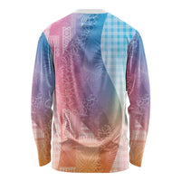 Polynesian Tribal Pattern Patchwork Picturesque Long Sleeve Shirt Holographic LT7 - Polynesian Pride