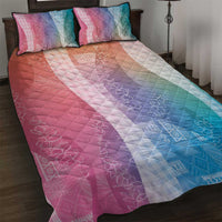 Polynesian Tribal Pattern Patchwork Picturesque Quilt Bed Set Holographic LT7 Holographic - Polynesian Pride
