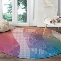 Polynesian Tribal Pattern Patchwork Picturesque Round Carpet Holographic