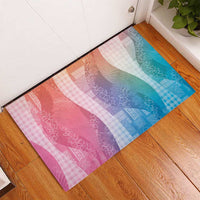Polynesian Tribal Pattern Patchwork Picturesque Rubber Doormat Holographic