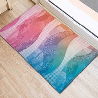 Polynesian Tribal Pattern Patchwork Picturesque Rubber Doormat Holographic