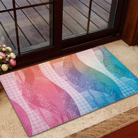 Polynesian Tribal Pattern Patchwork Picturesque Rubber Doormat Holographic
