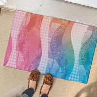 Polynesian Tribal Pattern Patchwork Picturesque Rubber Doormat Holographic