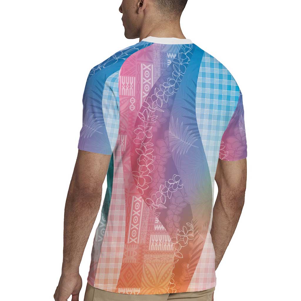 Polynesian Tribal Pattern Patchwork Picturesque Rugby Jersey Holographic LT7 - Polynesian Pride
