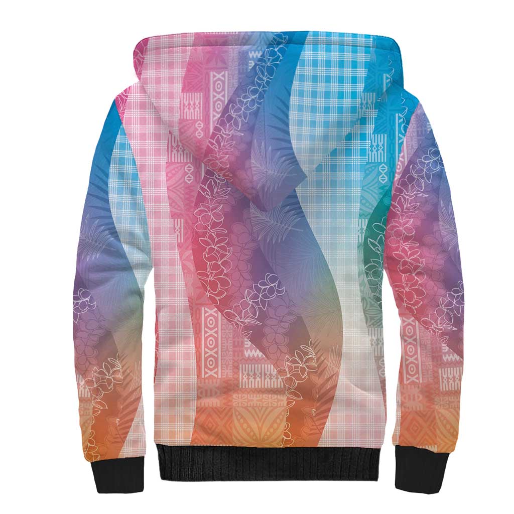 Polynesian Tribal Pattern Patchwork Picturesque Sherpa Hoodie Holographic LT7 - Polynesian Pride