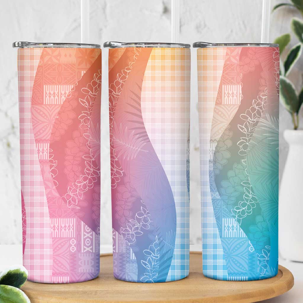 Polynesian Tribal Pattern Patchwork Picturesque Skinny Tumbler Holographic LT7 - Polynesian Pride