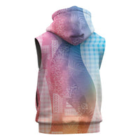 Polynesian Tribal Pattern Patchwork Picturesque Sleeveless Zip Hoodie Holographic LT7 - Polynesian Pride